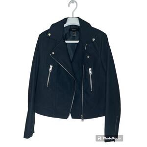 FOREVER 21 Women's Navy Blue Suede Jacket Size Large L NWT